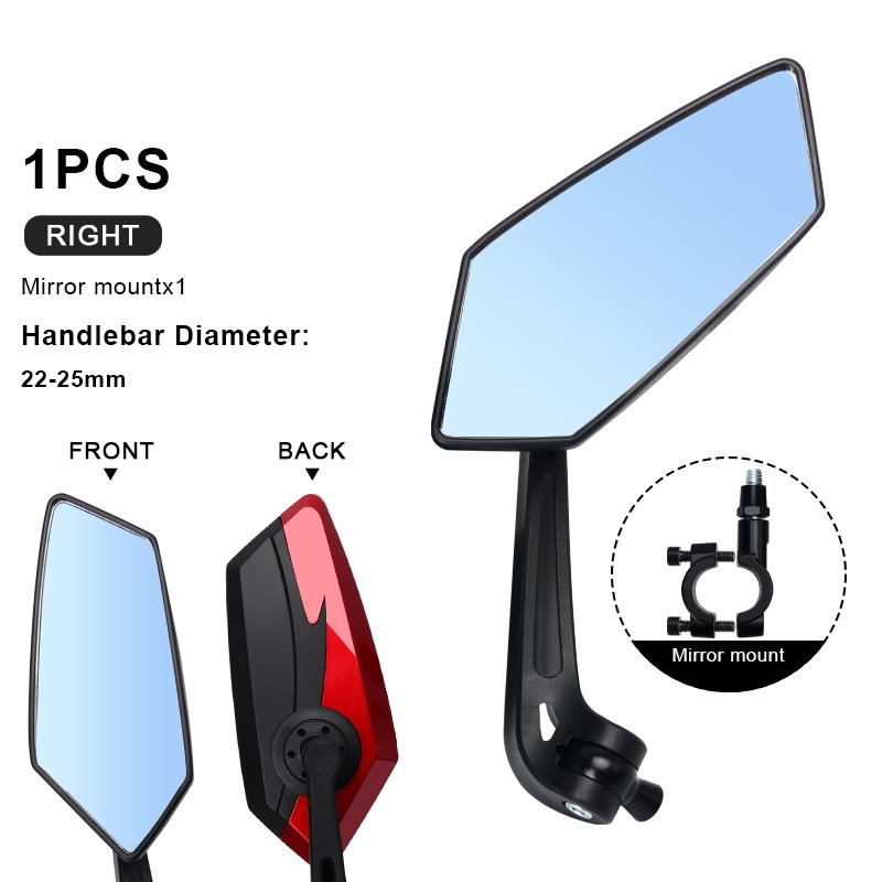Bicycle Rear View Mirror Wide Range Reflector Two-Color Wide Angle Adjustable Bike Handlebar Rearview Mirrors MTB Accessories