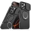 Magnetic Ring Stand Phone Cases For iPhone 16 15 14 13 12 11 Pro Max Plus Case For Magsafe Slide Camera Protection Armor Cover