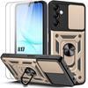 Protective Case - BOOLING - for Samsung Galaxy A17 4G/5G - Gold - Shockproof - Sliding Camera Protection