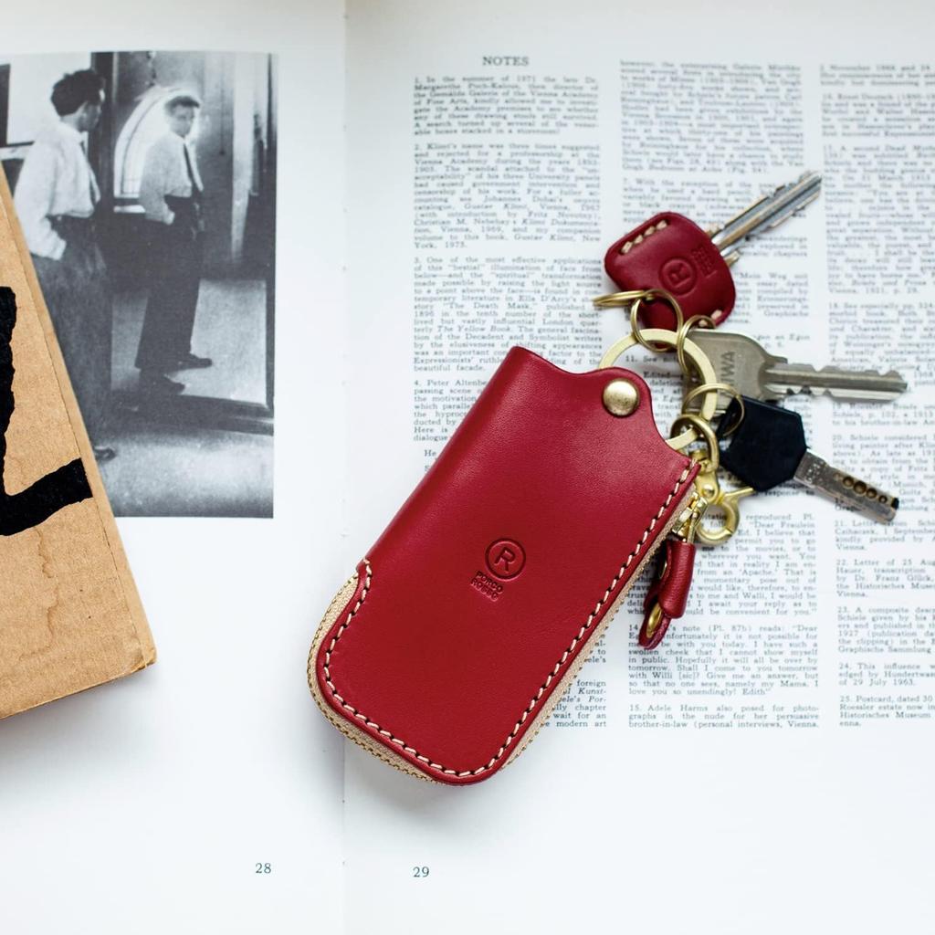 PORCO ROSSO Чехол для смарт-ключа для мужчин и из натуральной кожи Точиги для смарт-ключа, сделано в красном цвете, для женщин, кожаный, держатель, на молнии, Япония, [sokunou]