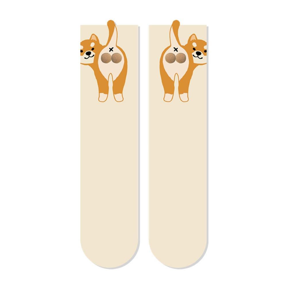 Влагоотводящие носки средней длины с рисунком кота и яйца, носки для пар, удобные хлопковые носки