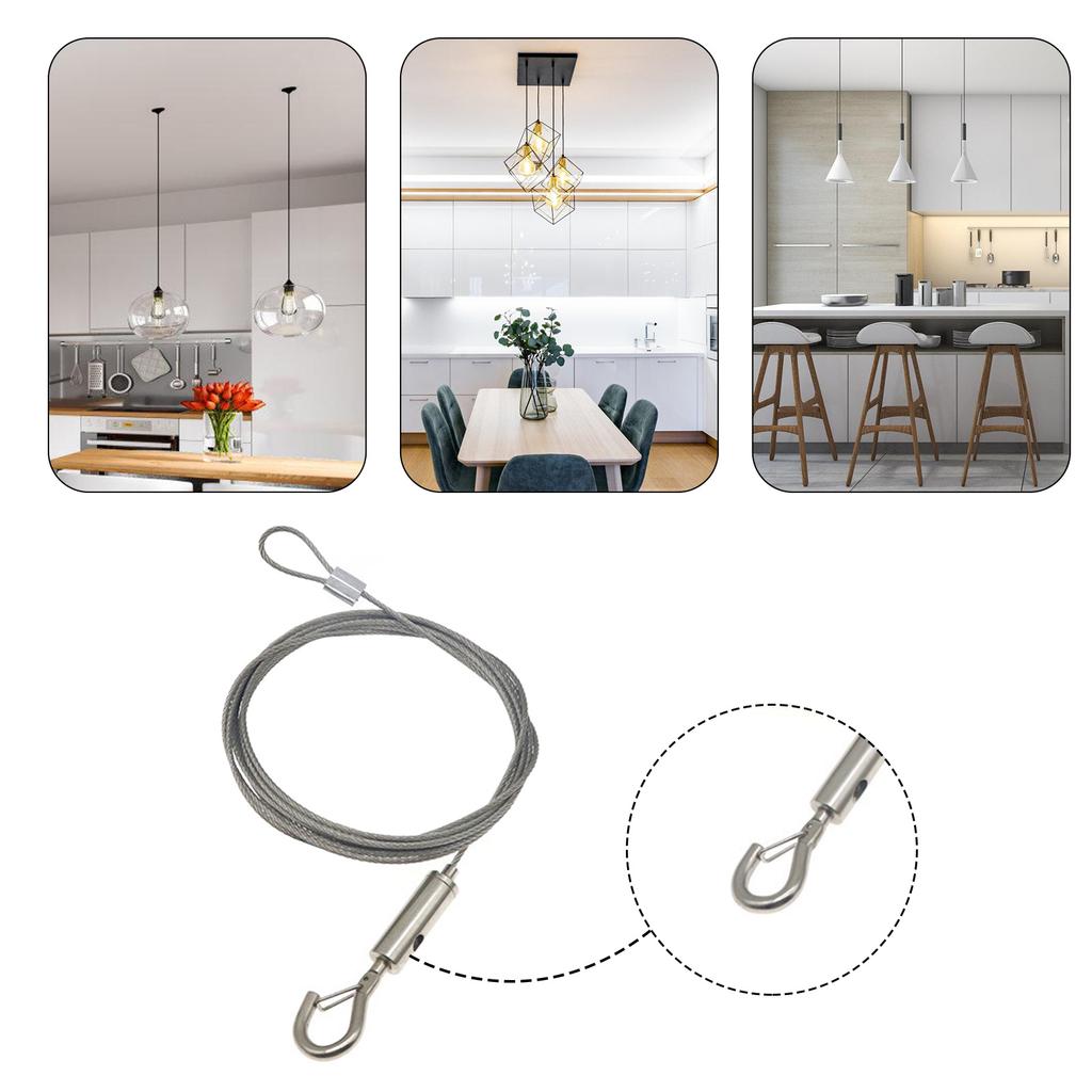 Adjustable Sturdy Stainless Steel Hanging Wire Set Home Accessory for Picture Frames and Wall Decorations 2m Length