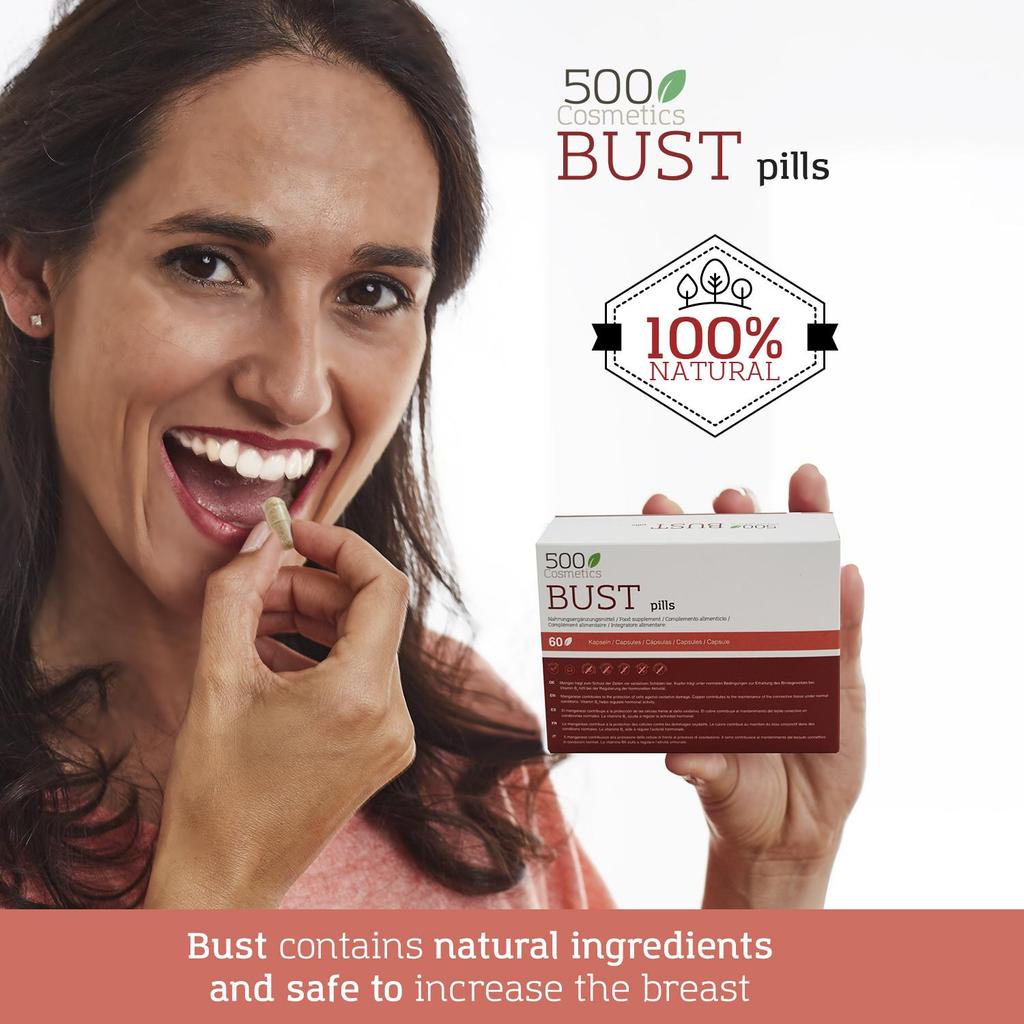 500Cosmetics BUST PILLS, капсулы для укрепления и увеличения груди.