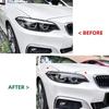 Накладки на фары "Брови" для BMW 2 серии F22 F23 220i 228i 230i M235i M240i M Sport 2014-2025 Стикеры "Злой стиль"