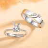 Милые кольца для пары в виде кроликов Минцзе: Регулируемая пара для мужчин и женщин, идеально подходит для подарков на дни рождения, Новый год и Рождество.