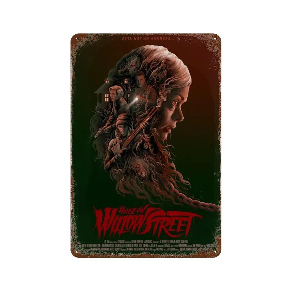 Классический постер фильма ужасов Ржавая металлическая жестяная табличка Ретро декоративная тарелка Бар Мужская пещера Гараж Клуб Металлическая вывеска Настенное украшение