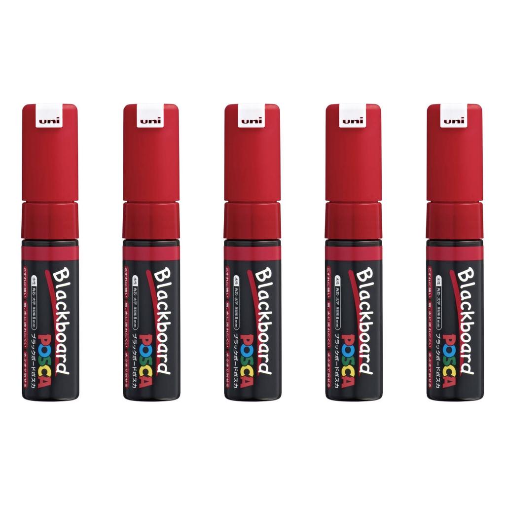 Mitsubishi Pencil Доска Posca Широкий Квадратный 5 Шт. Ручка на водной основе, Пишущий узел, Наконечник, Красный, Ручки, PCE2508K1P.15