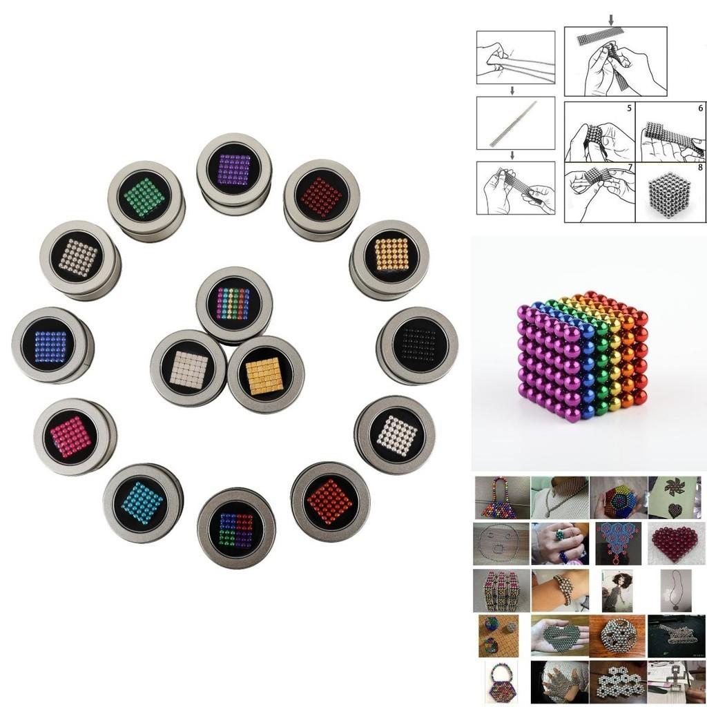 Магнитные шарики для снятия стресса 216 штук 3 мм 5 мм Волшебные магнитные бусины Игрушка