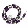 Natural Amethyst Smoky Quartz Gemstone Smooth Beads Necklace 17" UB-4561 UB-4561