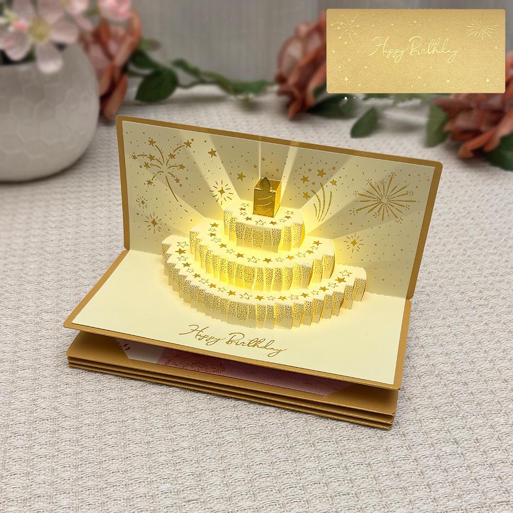 Folding Birthday Red Envelope 6 Card Slots Lucky Money Envelope Gift Giving