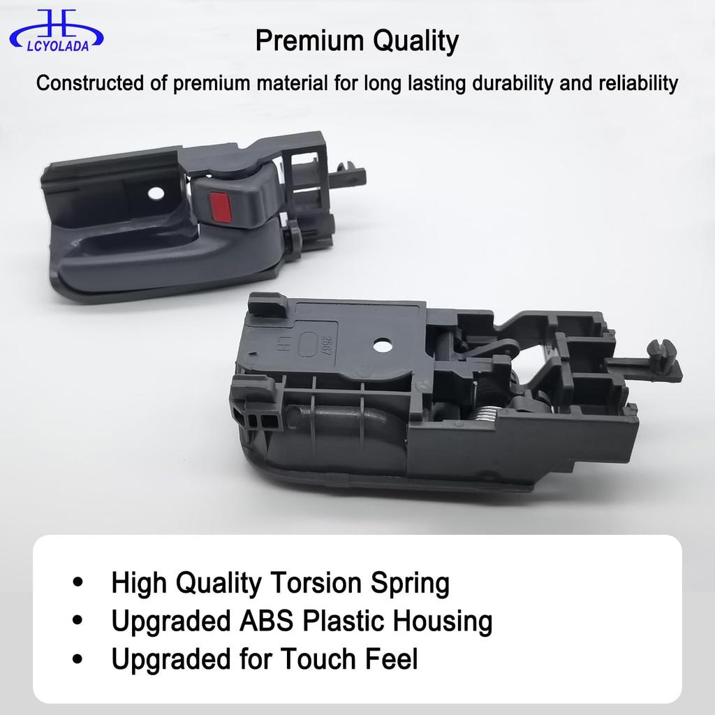 Pair Interior Door Handle (Gray) Compatible With 2003-2008 Toyota Corolla,2005-2015 Toyota Tacoma, 2003-2008 Pontiac Vibe,Replaces# TO1352136,