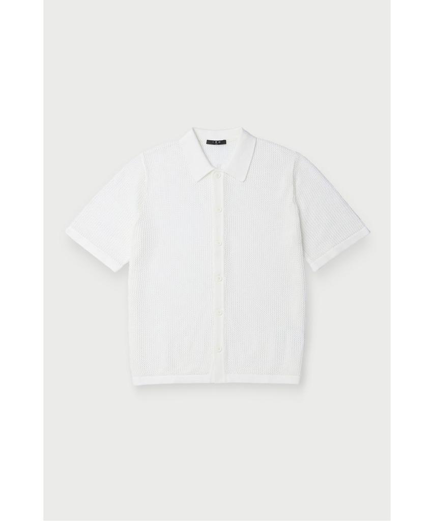 IRO Bracio Mesh Texture Short Sleeve Knit Irwam26017Whx