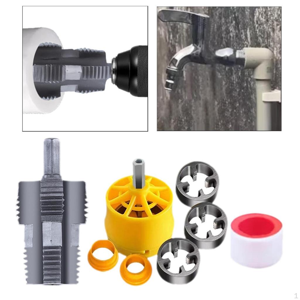 Набор для нарезания резьбы на трубах из ПВХ, набор круглых плашек для домашнего использования, гаража, эффективные сантехнические инструменты из ППР