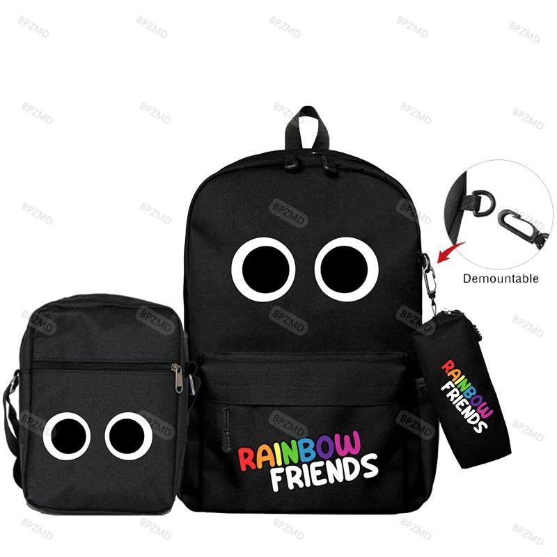 3 шт./компл., оригинальные рюкзаки с радужными друзьями для мальчиков и девочек, школьный рюкзак большой емкости, игровой рюкзак, сумка-пенал