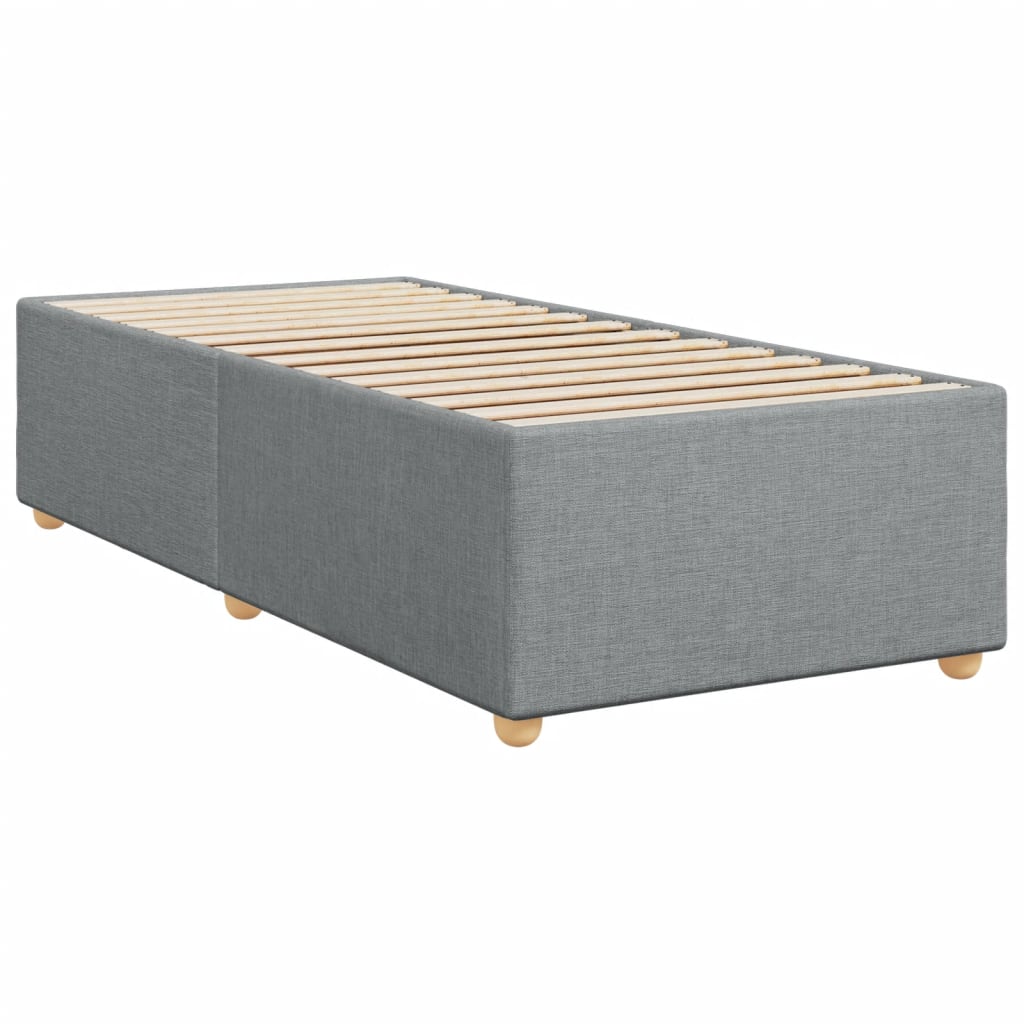 Box Spring Bed with Mattress Light Grey 80x200 cm Fabric