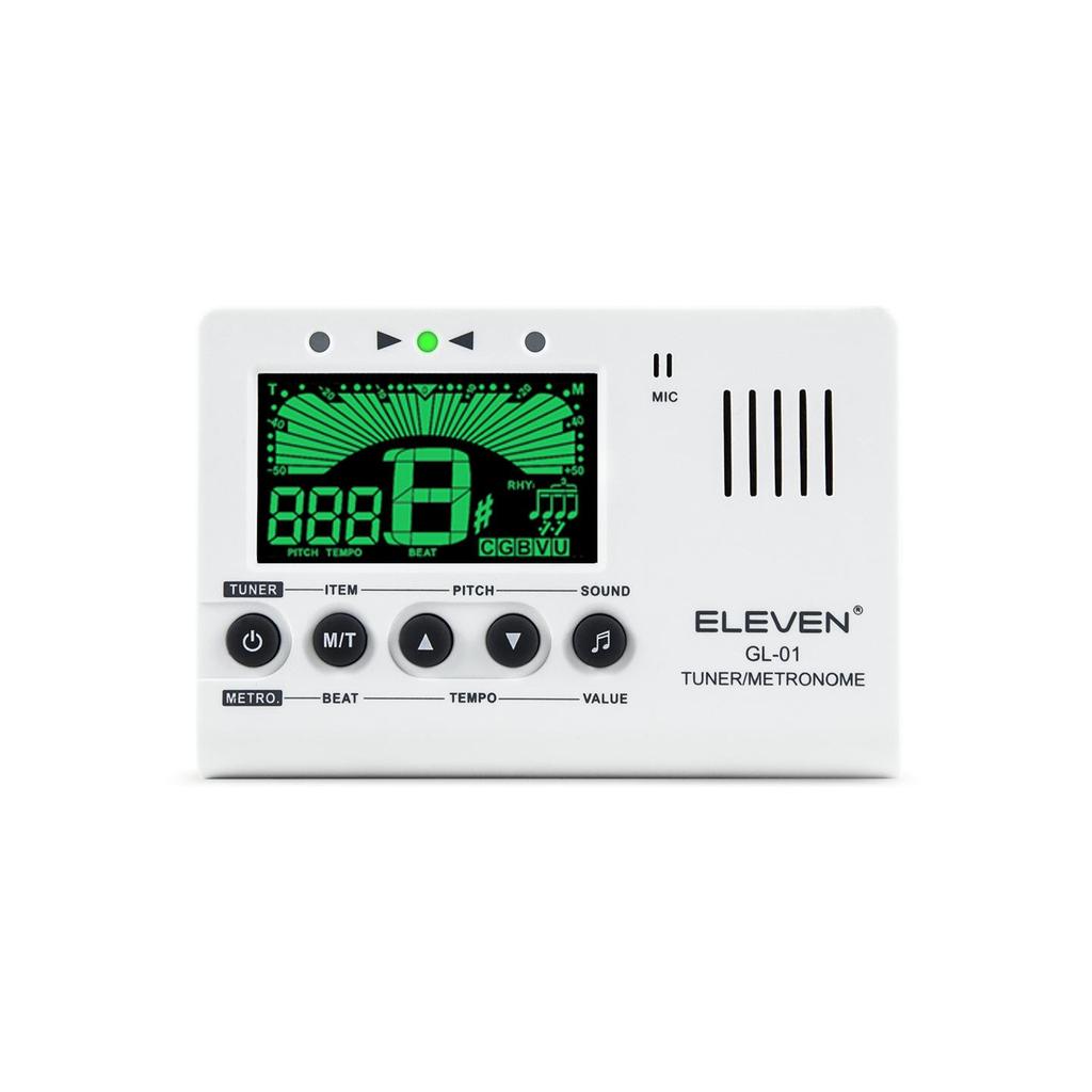 ELEVEN Three-in-One Guitar, Violin, and Bass Tuner with Calibrator & Metronome