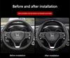 1 шт. Автомобильная накладка на руль из углеродного волокна для Honda Civic FIT CRV Accord Jazz HRV, нескользящая накладка на руль для интерьера автомобиля