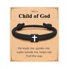 JYL TS Bracelet Men Braided  Cross Charm Safeguards Journey & Stability