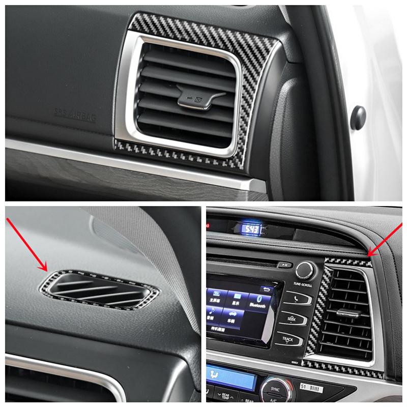 Приборная панель автомобиля, центральная консоль, кондиционер, вентиляционная крышка, накладка, полоски, наклейка для Toyota Highlander, Стайлинг автомобиля, интерьер