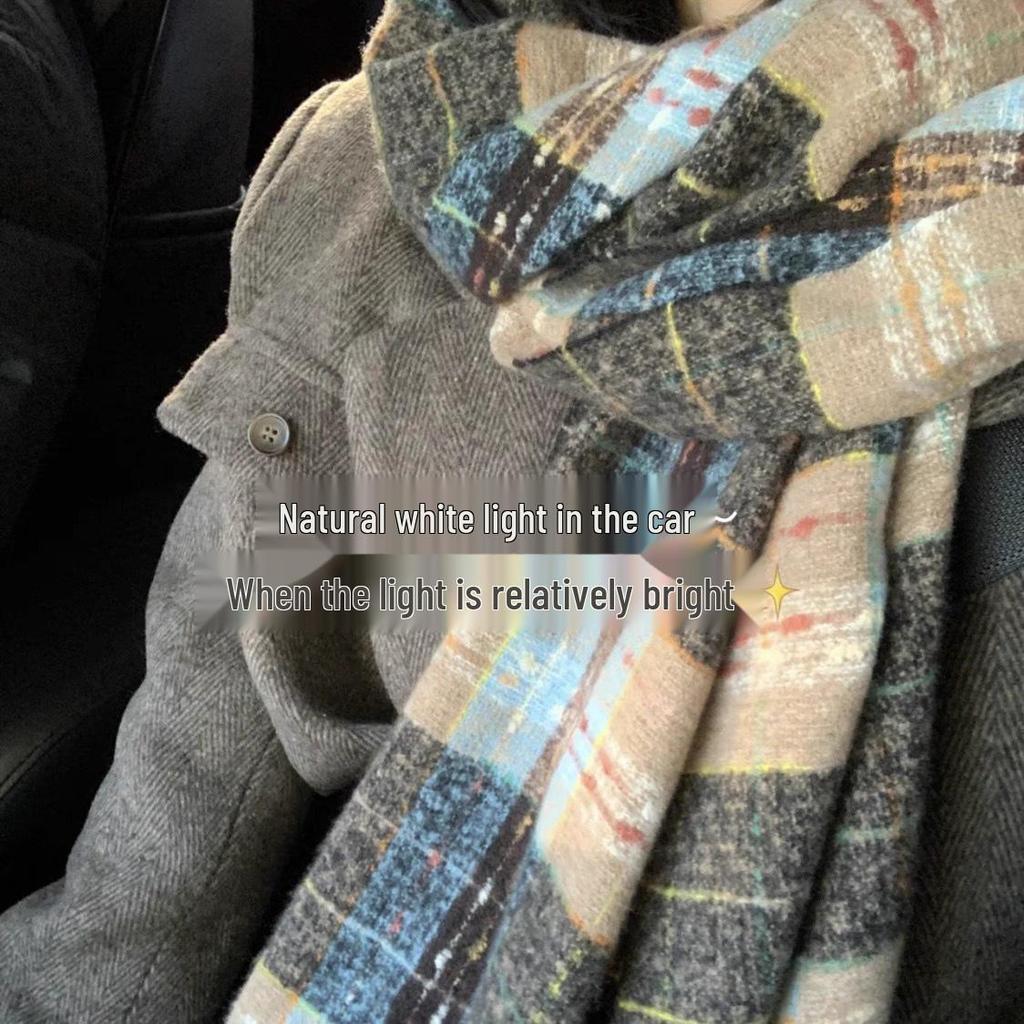 Meiraid Women's Striped Scarf: Warm, Thickened, Versatile Neckwear for Autumn and Winter