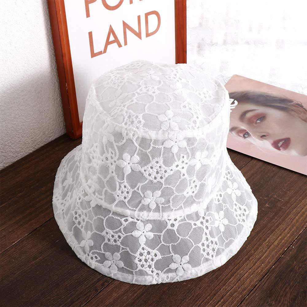 Pure Color Caps Sun Protection Summer Hat Mesh Basin Lace Bucket Hat Sun Cap Female Hats Sun Hat