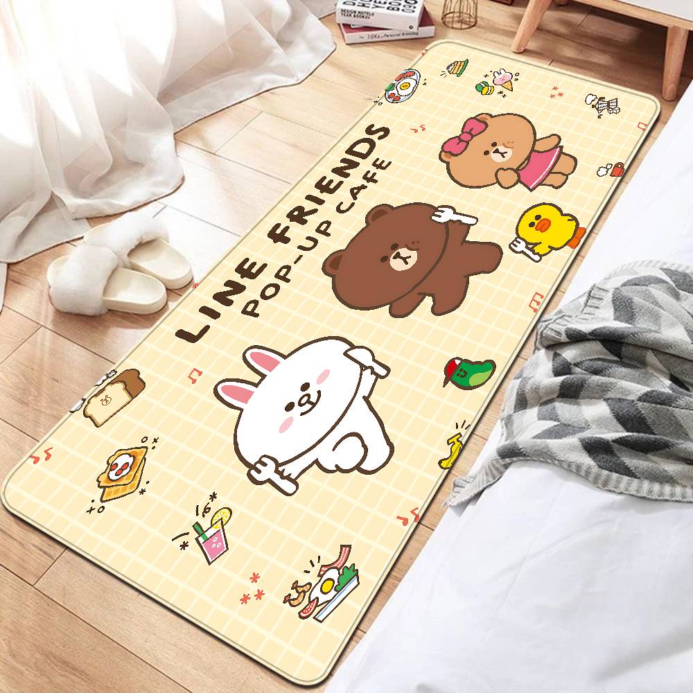 Lines Friends Brown Bear Bathroom Mat INS Style Soft Bedroom Floor House Laundry Room Mat Anti-skid Welcome Doormat