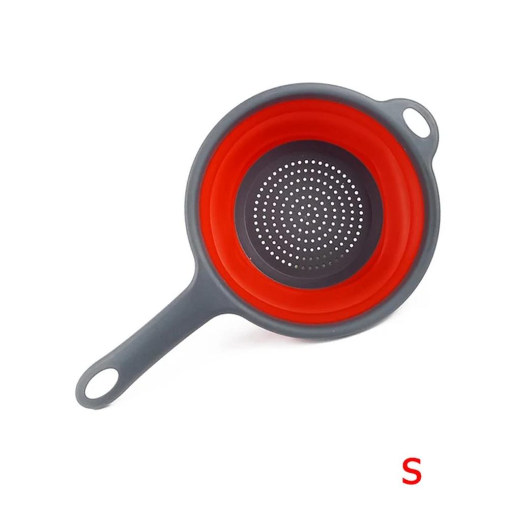 JOYBLISS Silicone Collapsible Colander with Handle Kitchen Folding Strainer Colander for Draining Pasta Vegetable Fruit