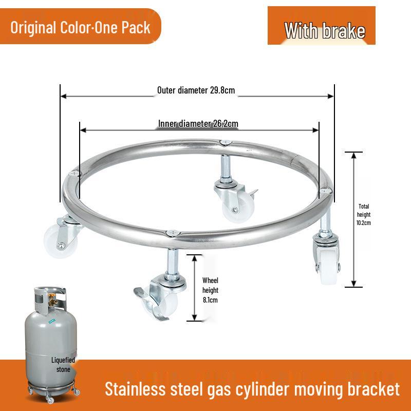 Gas Cylinder Stand with Universal Wheels for Kitchen Storage