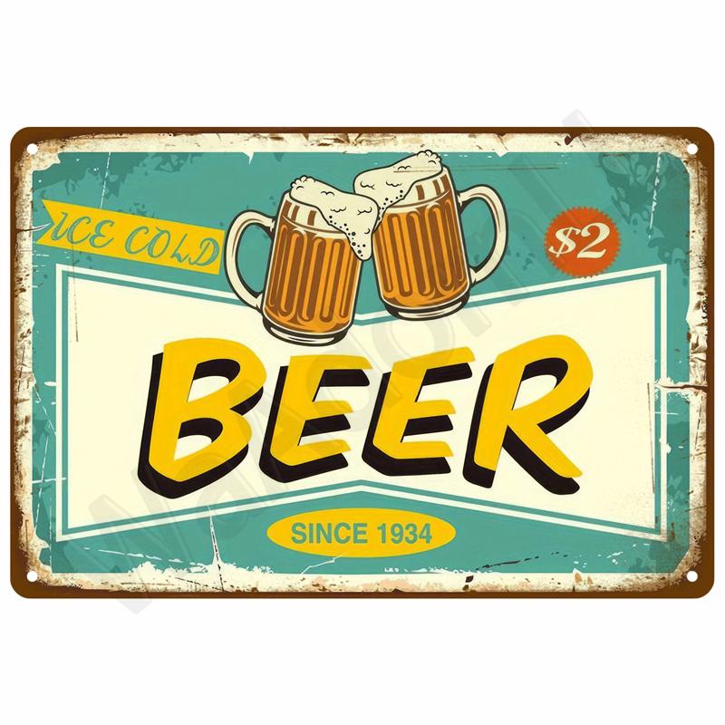 Vintage Tin Sign Home Decor Items Wall Decor Art Wall Mural Room Decoration Items Decor Men Retro Metal Sign Plate Bar Posters