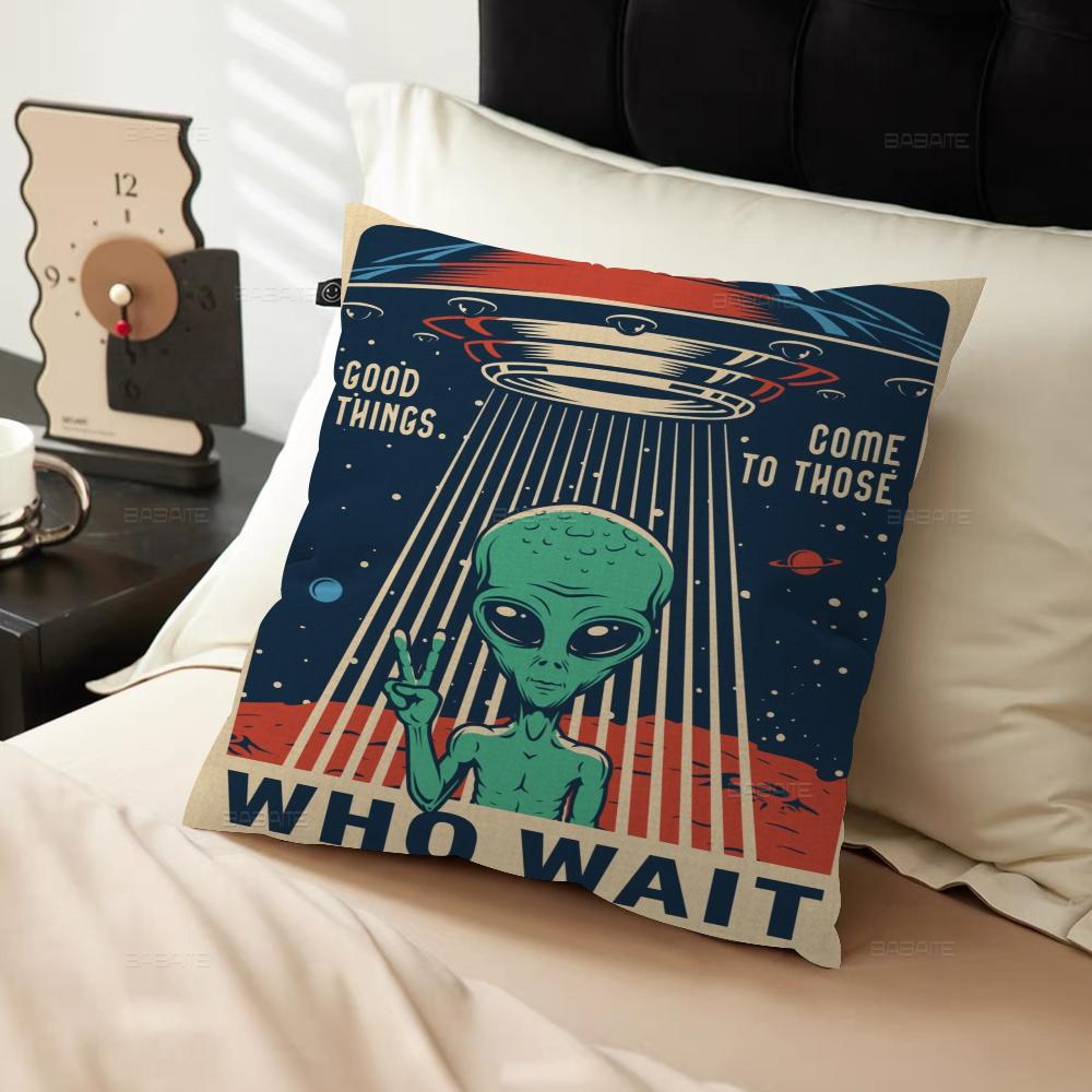 Арт Живопись Космос Ретро Инопланетное Путешествие Пейзаж Наволочка для Подушки Обивка Диванная Подушка Домашний Декор Наволочка