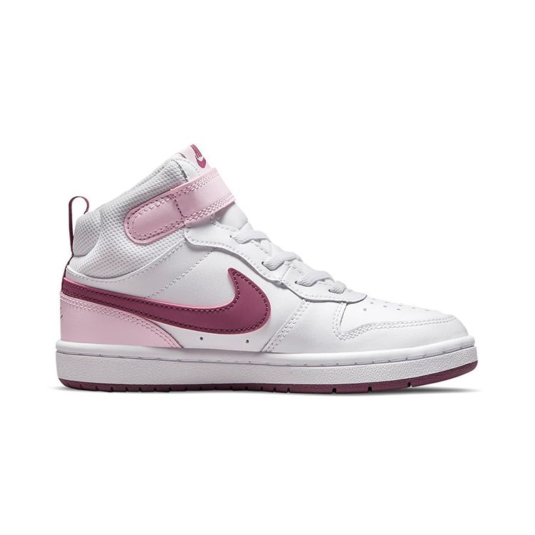Nike Детские кроссовки Court Borough Mid 2 PSV Pink Foam White Dark Beetroot CD7783-104