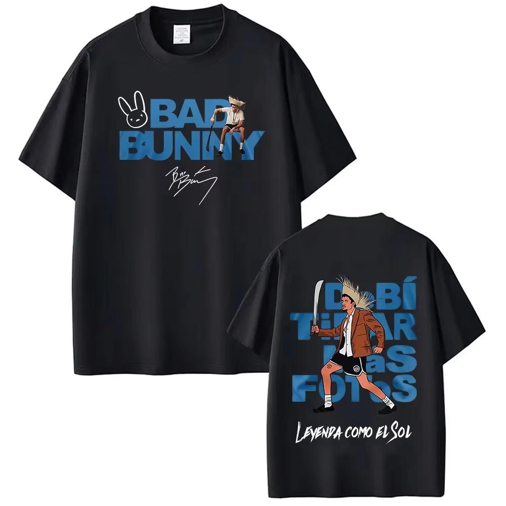 Rapper Bad Bunny Tour 2026 Debi Tirar Mas Fotos DTMF Merch TShirts Unisexs Fashion Hip Hop Pop Music Short Sleeve Streetwear