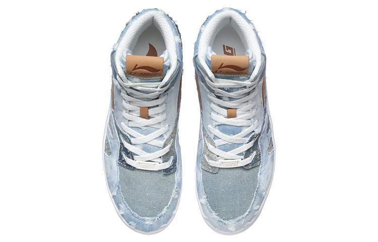 Li Ning Винтажные Баскетбольные Кроссовки Мужские Высокие Синие AGBR033-3