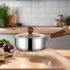1 шт. Масляный горшок из нержавеющей стали, мини-горшки для супа и молока с деревянной ручкой, утолщенная маленькая кастрюля, кухонные принадлежности