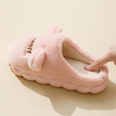 Хлопковые тапочки женские и мужские осенне-зимние домашние парные домашние комнатные теплые нескользящие на толстой подошве плюшевые