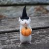 Creative Mini White Mouse Doll Halloween Mouse Hug Pumpkin Hair Needle Felt Mouse Toy Set Needle Punch Mini Desktop Ornament