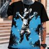 Мужская футболка с графическим принтом Stylish Bunny 3D Digital Pattern, повседневные удобные футболки, пуловеры с короткими рукавами, мужская летняя верхняя одежда