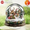 2D Flat Acrylic Imitation Mini Christmas Glass Ball Elk Elves Hanging Ornaments DIY Home Xmas Festival Decorat Desktop Ornament