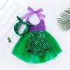 Mermaid Lace Suspender Dress for Girls Aged 0-3, Summer Baby One-Piece with Hollow Bellyband.