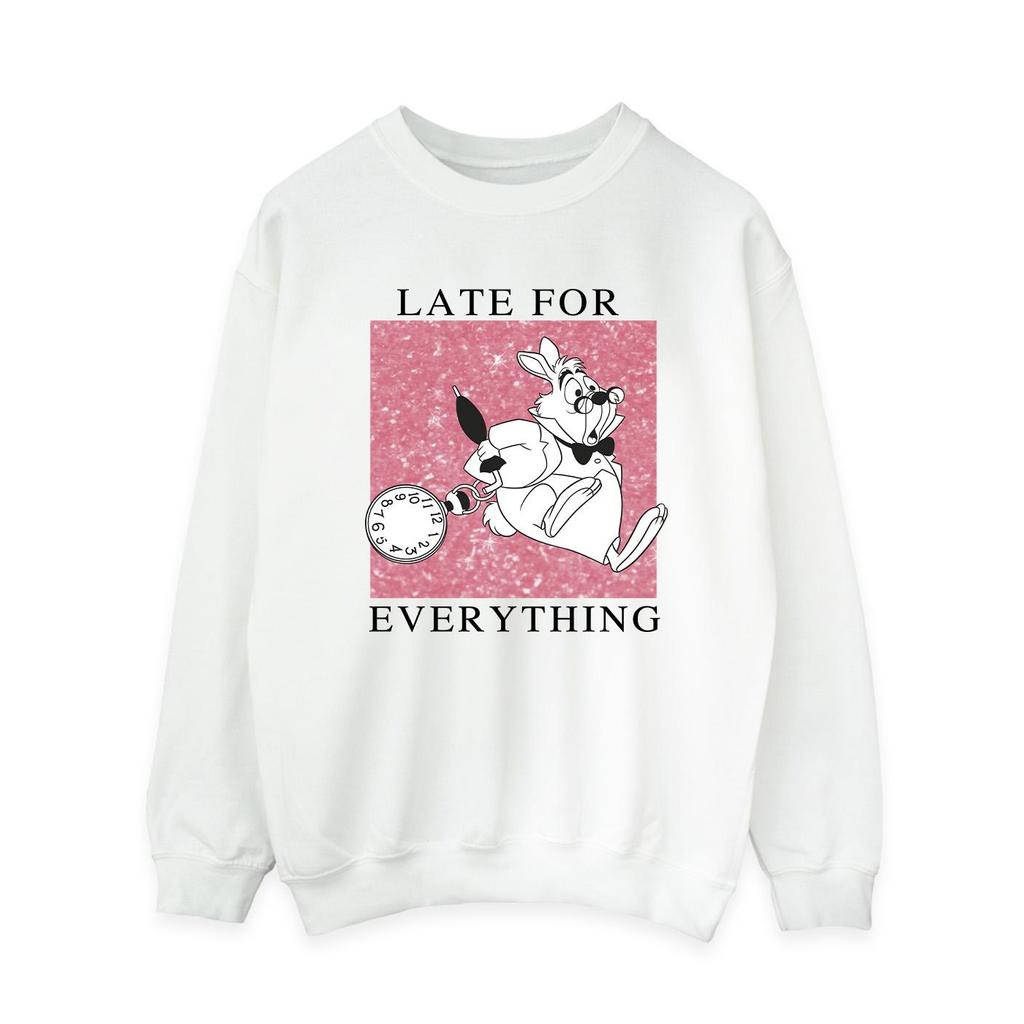 Disney Womens/Ladies Alice In Wonderland White Rabbit Sweatshirt