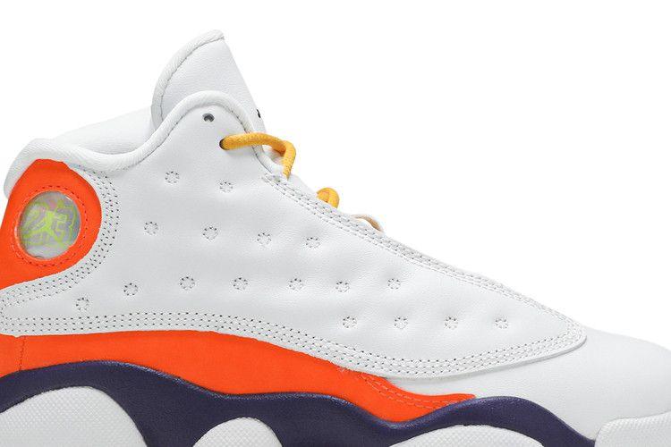 Детские кроссовки Jordan 13 Retro Playground (PS) Белый/Черный-Пурпурный для корта-Общий оранжевый-Сосново-зеленый