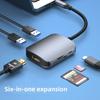 6 In 1 Type C Docking Station for Laptop with 4K HDMI USB 3 0 Hub Multi Port Adapter