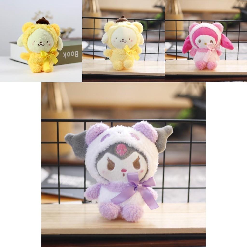 Плюшевая брелок-игрушка Sanrio Мягкая и милая Дизайн Kuromi Для фанатов аниме