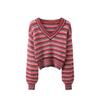 Ayollar uchun moda sviterlar uzun qisma chiziqli payetli elegant ayollar puloveri trikotaj kuz qish ko'cha uslubi C-056