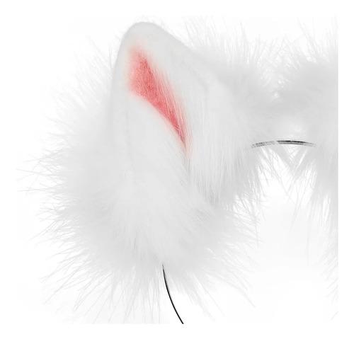 Handmade Faux Fur Headband With Fox Wolf Ears, Halloween,