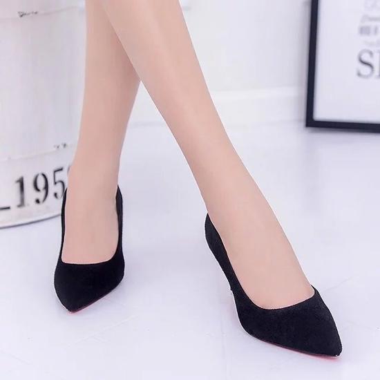 2024 Women Shoes Pointed Toe Pumps Patent Dress Shoes High Heels Boat Shoes 35-42
