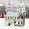 Christmas Village House LED Lighted Desk Building Resin House Statue Ornaments for Tabletop