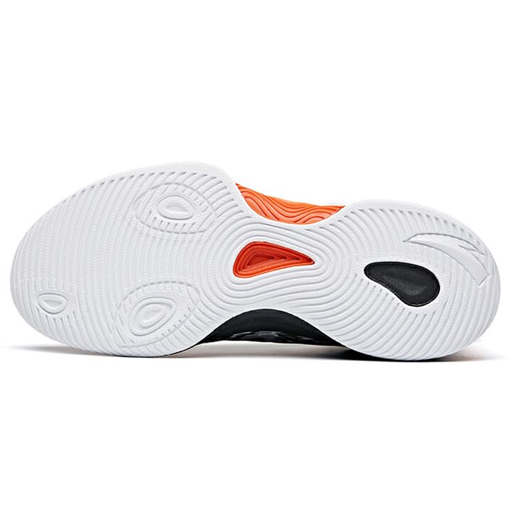 Anta Jianshan 1 Non-Slip Wear-Resistant Low-Top Basketball Shoes Men Sneakers Black White Orange 112121601-2