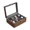 Walnut Wood Watch and Jewelry Organizer Box - Storage for Wristwatches, Bracelets, and More