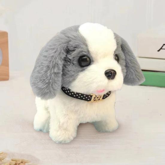 Electric Plush Dog Toy Baby Tummy Time Interactive Barking Tail Wagging Walking Puppy Toy Early Education Crawling Animal